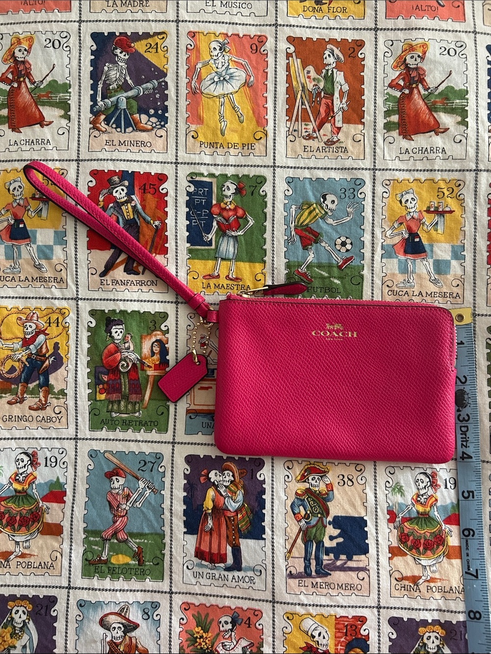 Coach Hot Pink Leather Wristlet Pouch